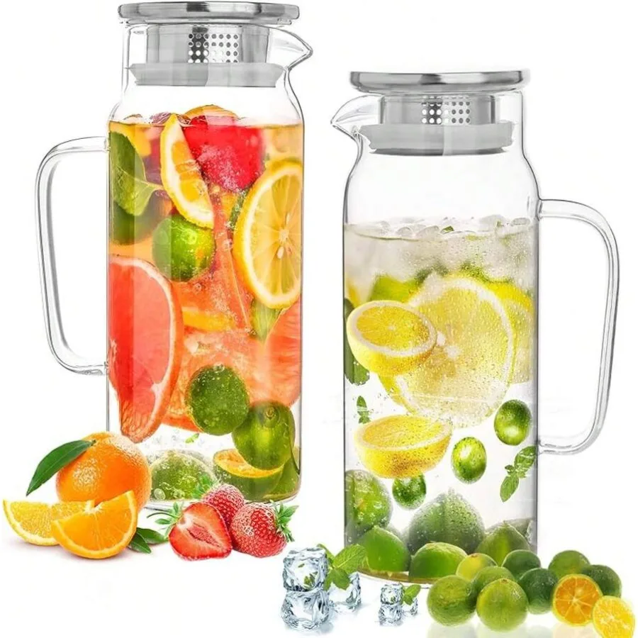 128oz Glass Pitcher With Lid, 1 Gallon Glass Pitcher Hot/Cold Jug, 3.7LJuice And Iced Tea Beverage Carafe With Lid
128oz Glass Pitcher With Lid, 1 Gallon Glass Pitcher Hot/Cold Jug, 3.7LJuice And Iced Tea Beverage Carafe With Lid