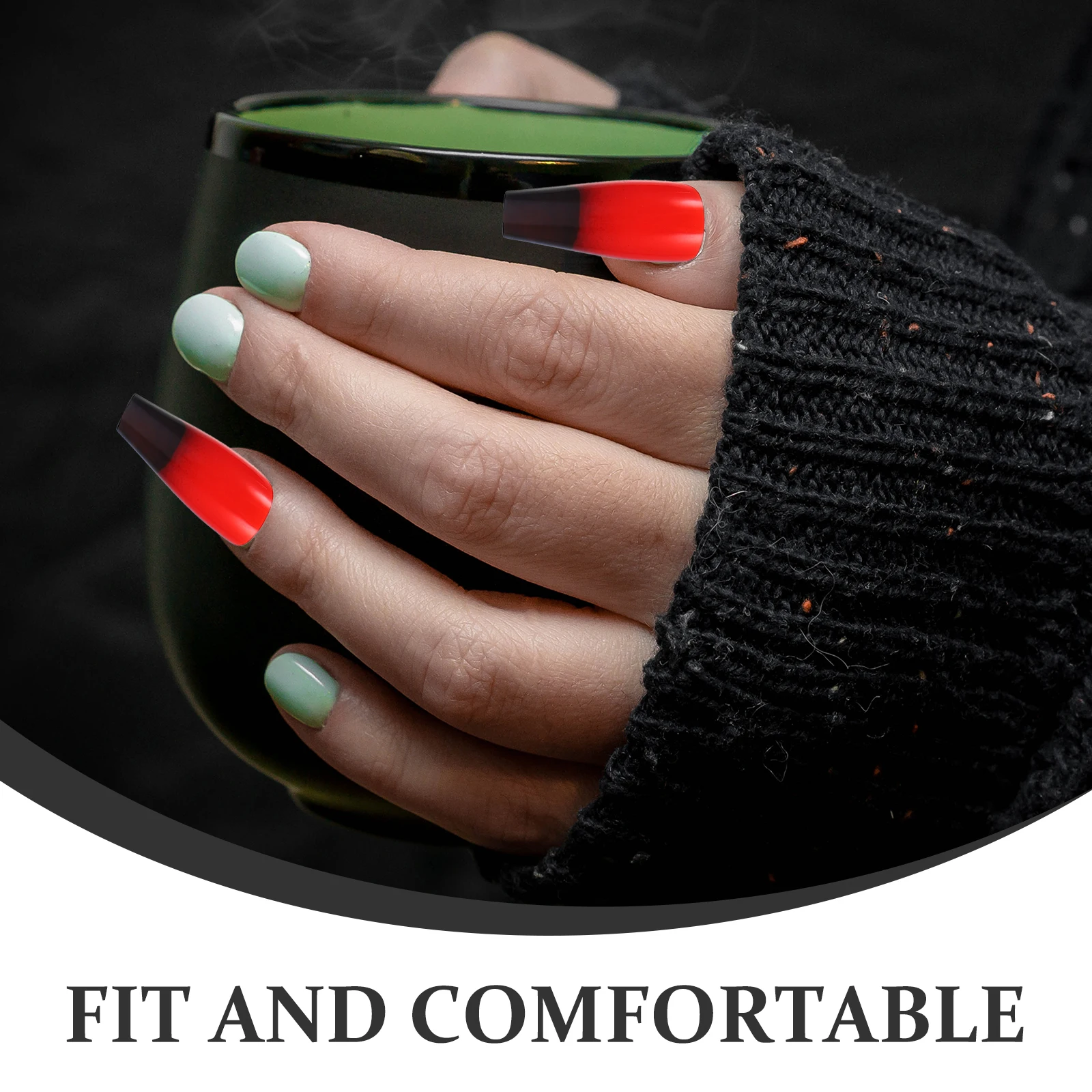 24pcs 2 Sets /Set Gradient Black Red Fake Nails Matte Ballerina False Nail Tips For Women Girls Salon Diy Wedding Prom
24pcs 2 Sets /Set Gradient Black Red Fake Nails Matte Ballerina False Nail Tips For Women Girls Salon Diy Wedding Prom