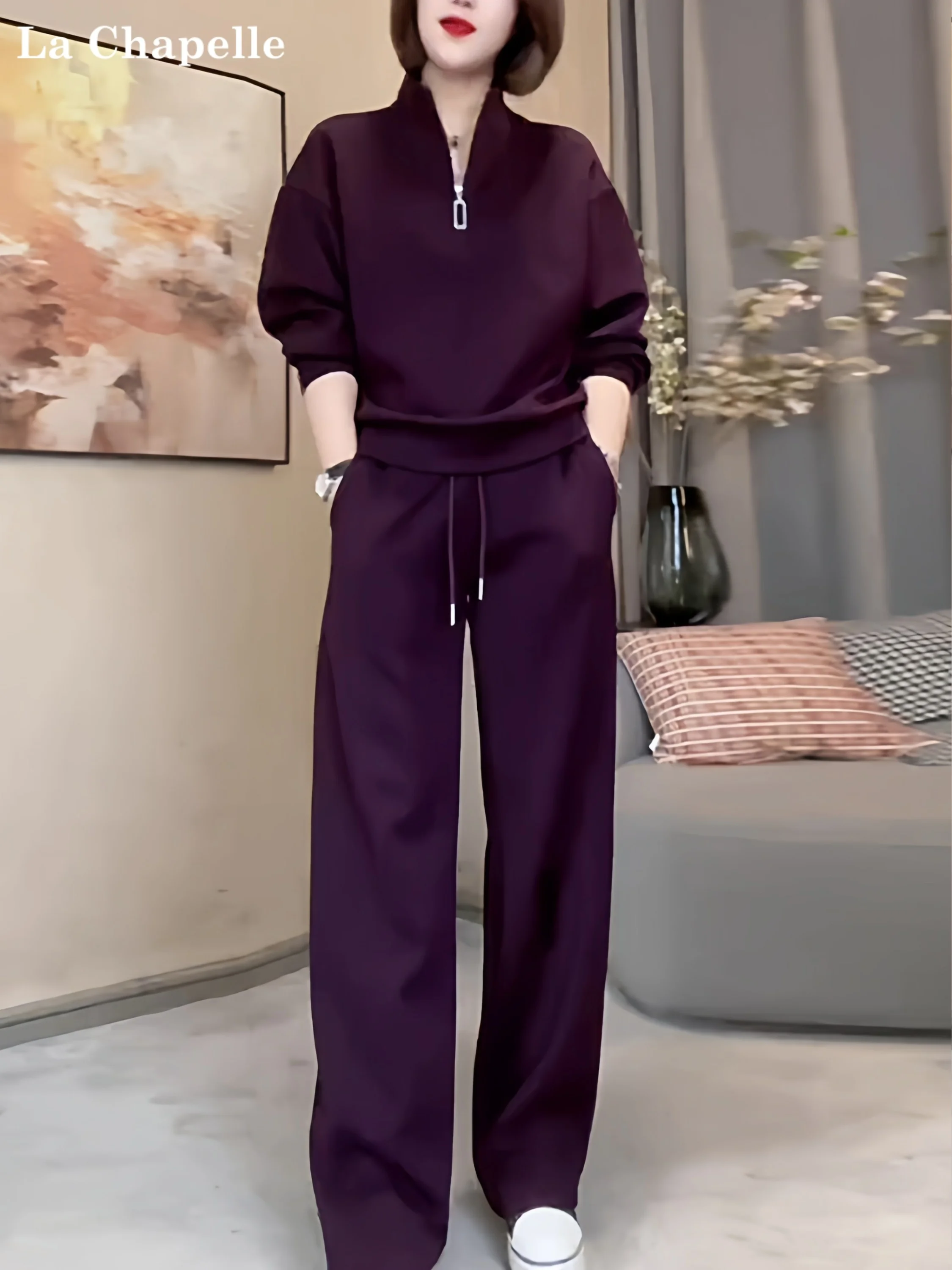 La Chapelle Casual Sportswear Set Women's Loose Lazy Retro Purple Sweatshirt Long Pants Autumn Winter Spring New Arrival
La Chapelle Casual Sportswear Set Women's Loose Lazy Retro Purple Sweatshirt Long Pants Autumn Winter Spring New Arrival