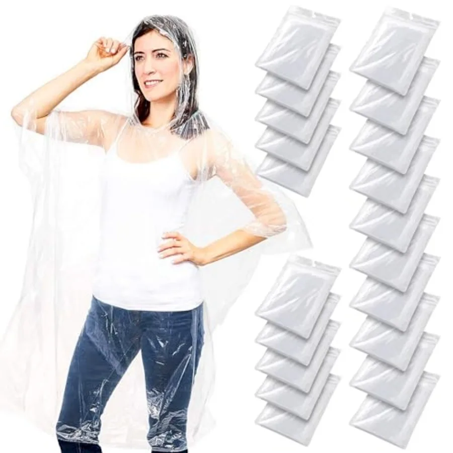 Juvale Disposable Rain Ponchos for Adults, Waterproof Hooded Emergency Ponchos, One Size, Bulk for Travel and Festivals
Juvale Disposable Rain Ponchos for Adults, Waterproof Hooded Emergency Ponchos, One Size, Bulk for Travel and Festivals