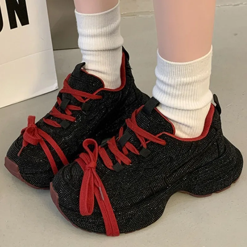 Women's Rhinestone Platform Sneakers 2025 Spring Chunky Dad Shoes Sparkling Crystal Outdoor Casual Sports Shoes Gym Shoes Trendy
Women's Rhinestone Platform Sneakers 2025 Spring Chunky Dad Shoes Sparkling Crystal Outdoor Casual Sports Shoes Gym Shoes Trendy