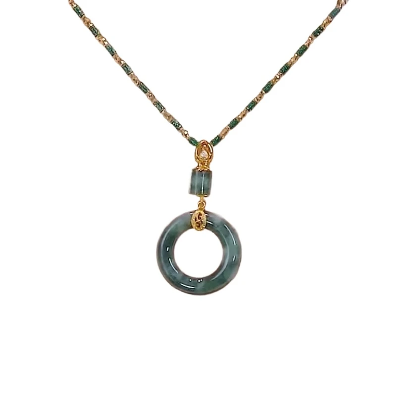 Green safety buckle ring pendant sweater chain women's light luxury temperament versatile necklace
Green safety buckle ring pendant sweater chain women's light luxury temperament versatile necklace