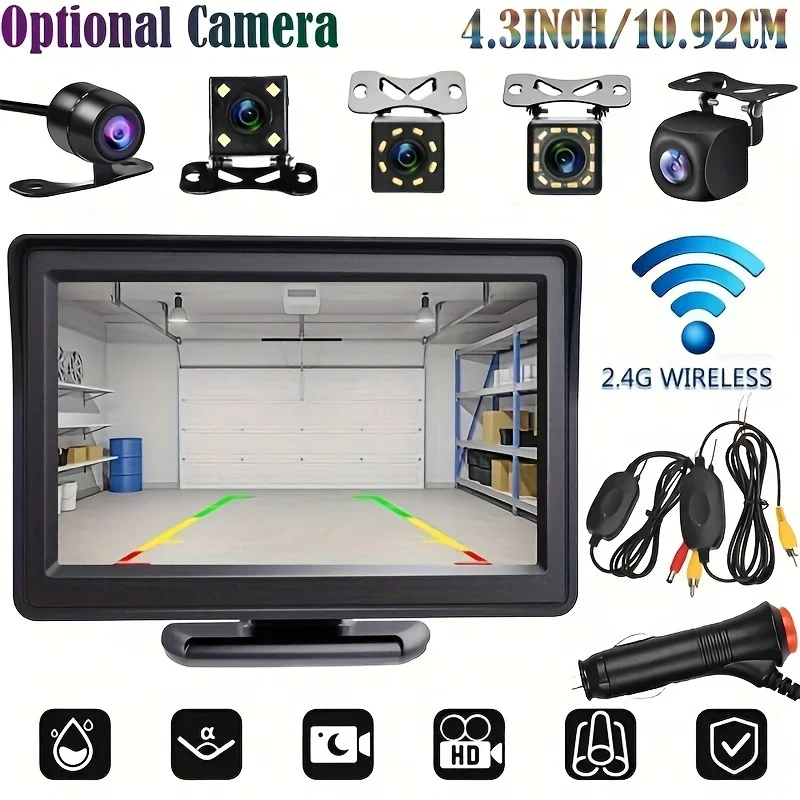 Wireless 4.3inch Monitor Backup Camera Car Rear View Camera HD Display Full Set Parking Reverse System For Pickup Van RV Camper
Wireless 4.3inch Monitor Backup Camera Car Rear View Camera HD Display Full Set Parking Reverse System For Pickup Van RV Camper