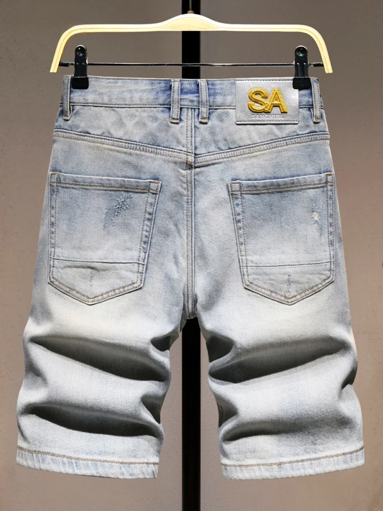 Summer New Sle Men's Denim orts American High End Waed Ripped Patch Five-Quarter Youth Trendy Brand mid Waist Straight ...
Summer New Sle Men's Denim orts American High End Waed Ripped Patch Five-Quarter Youth Trendy Brand mid Waist Straight ...