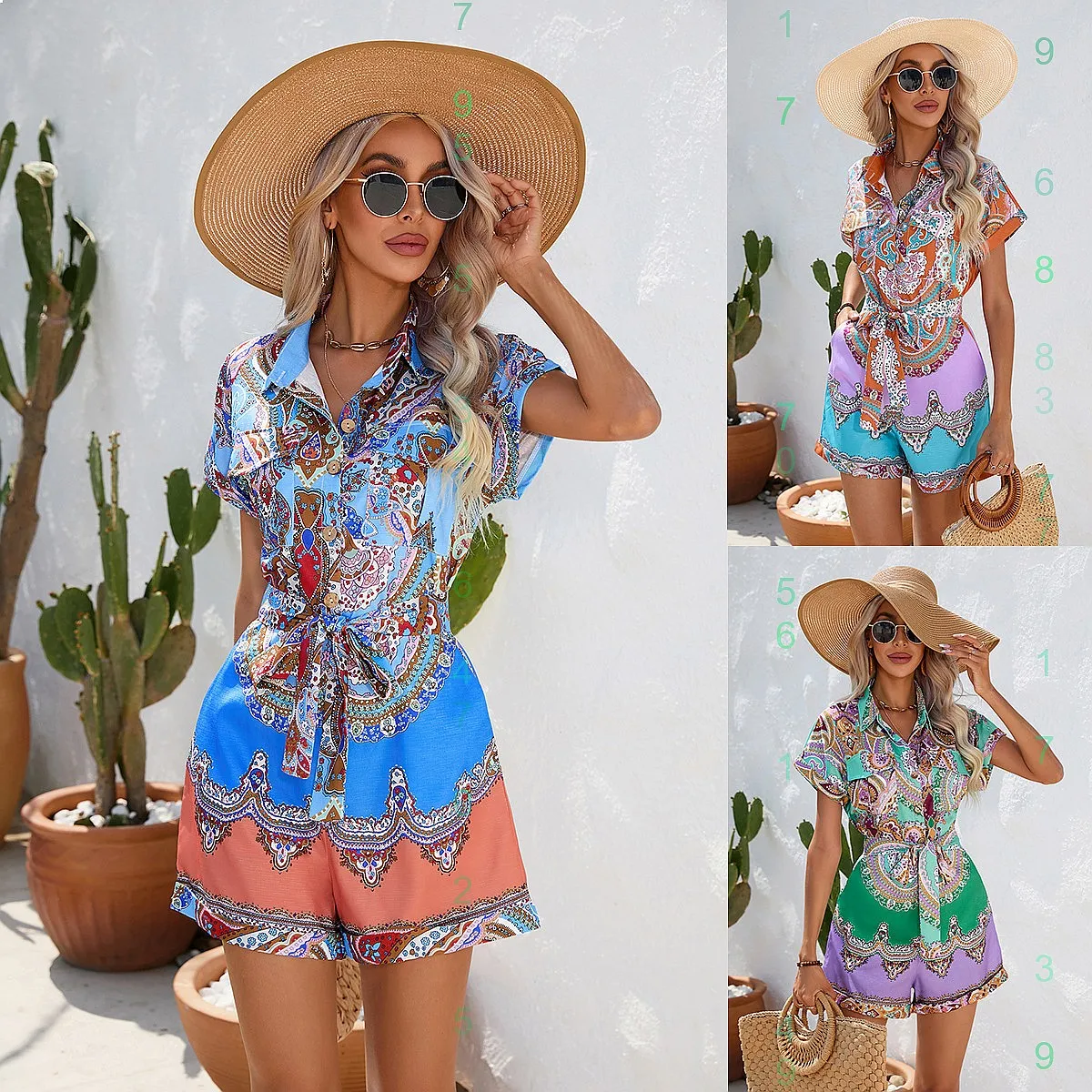 Summer Printed Short Sleeve Shorts Jumpsuit Playsuit Overall Matching Set
Summer Printed Short Sleeve Shorts Jumpsuit Playsuit Overall Matching Set