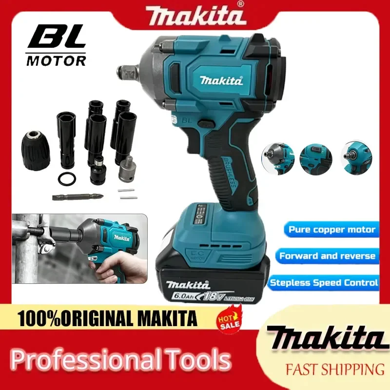 Makita High 350N.M Torque Brushless Electric Impact Wrench Cordless Rechargeable Screwdrivers Tool For 18-20V Battery
Makita High 350N.M Torque Brushless Electric Impact Wrench Cordless Rechargeable Screwdrivers Tool For 18-20V Battery