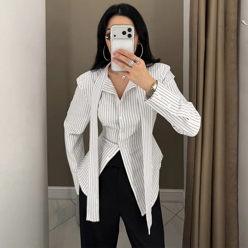Women's Slim Fit Striped Long Sleeve Shirt Spring 2026 Fashionable Design Sense Niche Straw
Women's Slim Fit Striped Long Sleeve Shirt Spring 2026 Fashionable Design Sense Niche Straw