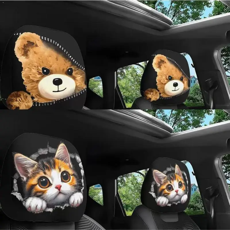 2PCS Bear Car Headrest Covers Universal Elastic Funny Car Printed Pillowcase Washable And Elastic Design Accesorios Para Auto
2PCS Bear Car Headrest Covers Universal Elastic Funny Car Printed Pillowcase Washable And Elastic Design Accesorios Para Auto