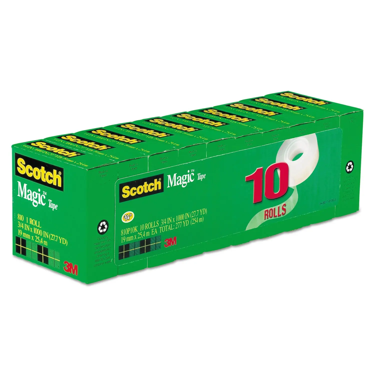 Invisible Magic Tape 3/4" x 1000" 10-Pack Refill, Permanent Paper Mending, Photo-Safe, Writeable Matte Finish for Office Home
Invisible Magic Tape 3/4" x 1000" 10-Pack Refill, Permanent Paper Mending, Photo-Safe, Writeable Matte Finish for Office Home
