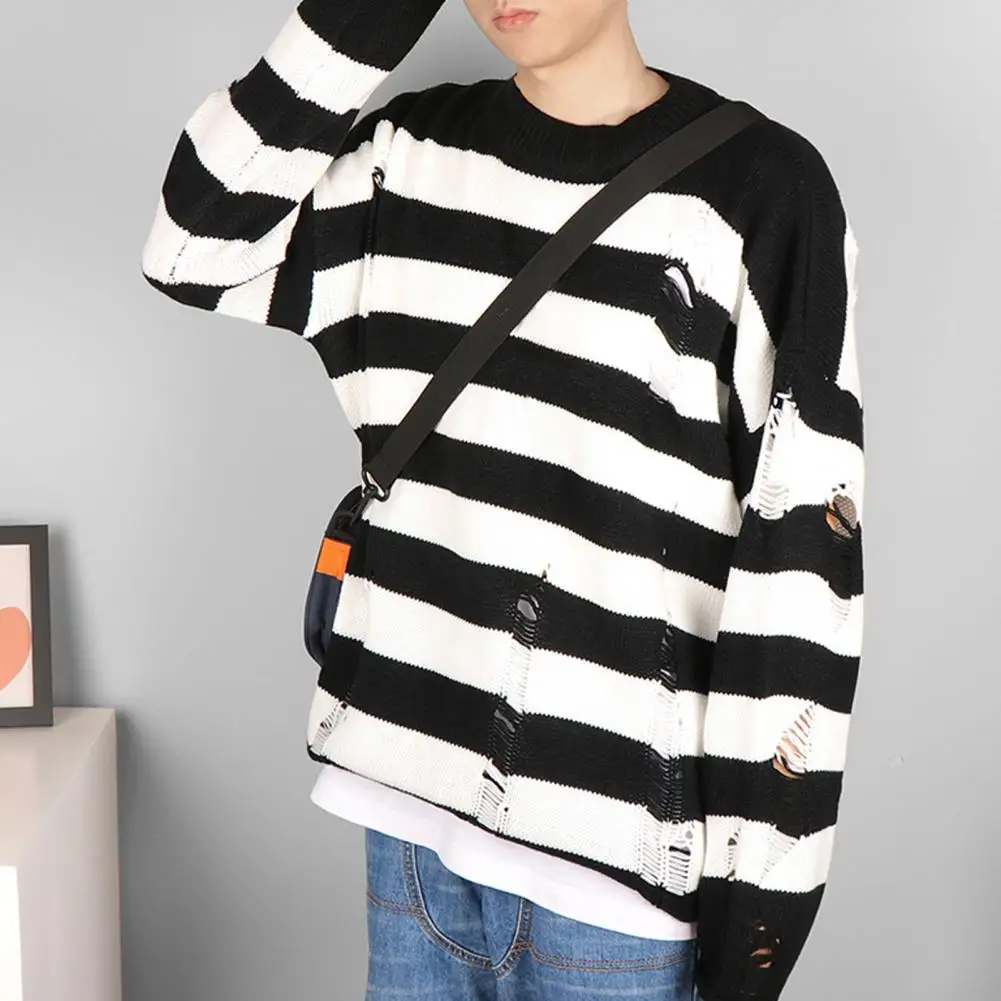 Couple Sweater Stripe Contrast Color Loose Round Neck Thermal Long Sleeves Hip Hop Color Matching Crew Neck Autumn Sweater
Couple Sweater Stripe Contrast Color Loose Round Neck Thermal Long Sleeves Hip Hop Color Matching Crew Neck Autumn Sweater