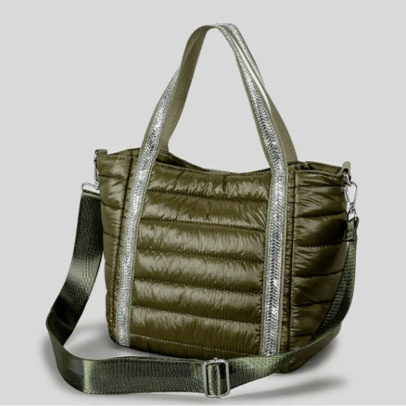 Large Capacity Women's Bag Quilted Cotton Padded Tote Bag Contrasting Color Splicing Single Shoulder Crossbody Bag Winter New
Large Capacity Women's Bag Quilted Cotton Padded Tote Bag Contrasting Color Splicing Single Shoulder Crossbody Bag Winter New