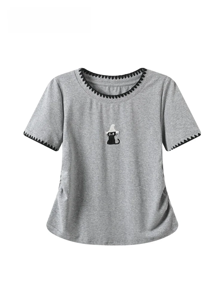 plus Size Short Sleeve T-Shirt Women Summer New Style Casual Fashion Anti-Aging Versatile Top for Plump Sister round Neck Cotton
plus Size Short Sleeve T-Shirt Women Summer New Style Casual Fashion Anti-Aging Versatile Top for Plump Sister round Neck Cotton