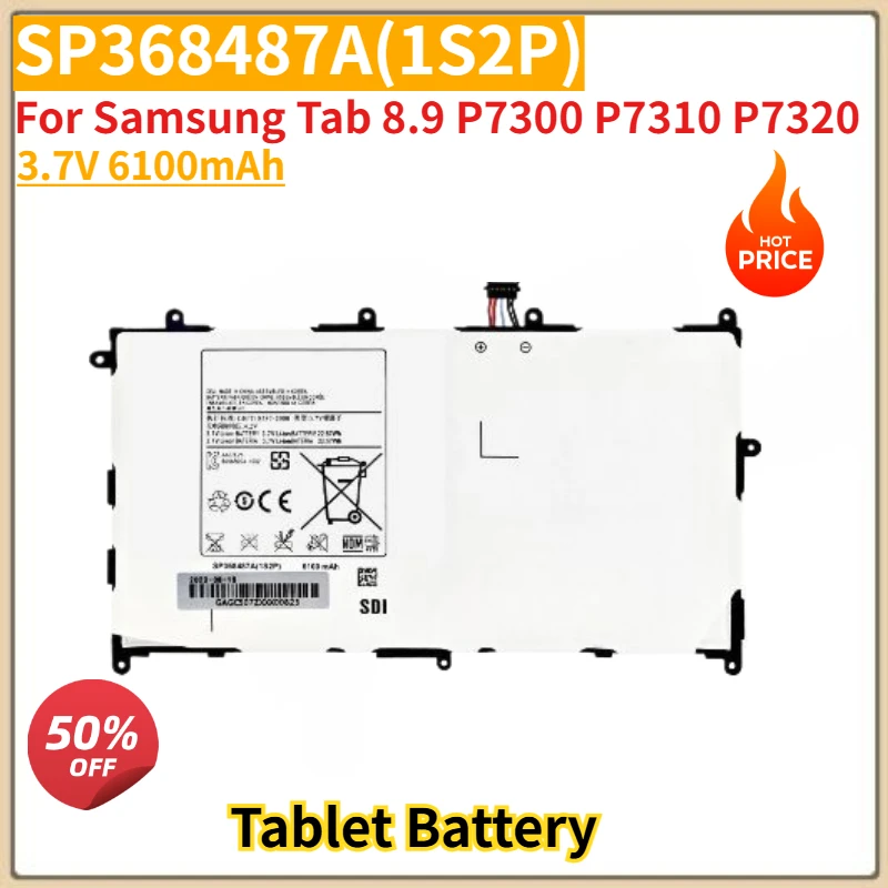 High Quality SP368487A(1S2P) Tablet Battery 3.7V 6100mAh for Samsung Tab 8.9 P7300 P7310 P7320 Brand New Replacement Battery
High Quality SP368487A(1S2P) Tablet Battery 3.7V 6100mAh for Samsung Tab 8.9 P7300 P7310 P7320 Brand New Replacement Battery