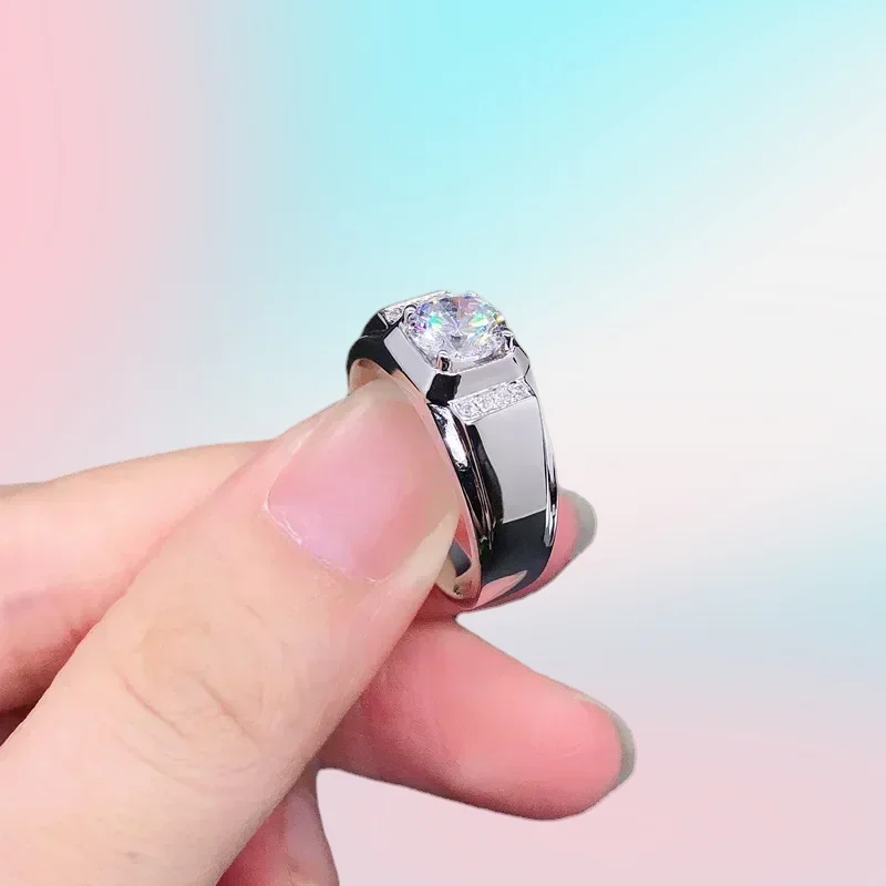 Gift Solid 14K White Gold AU585 Platinum PT950 Men's Ring Moissan Diamond Ring White Gold Moissanite Gift For Boyfriend
Gift Solid 14K White Gold AU585 Platinum PT950 Men's Ring Moissan Diamond Ring White Gold Moissanite Gift For Boyfriend