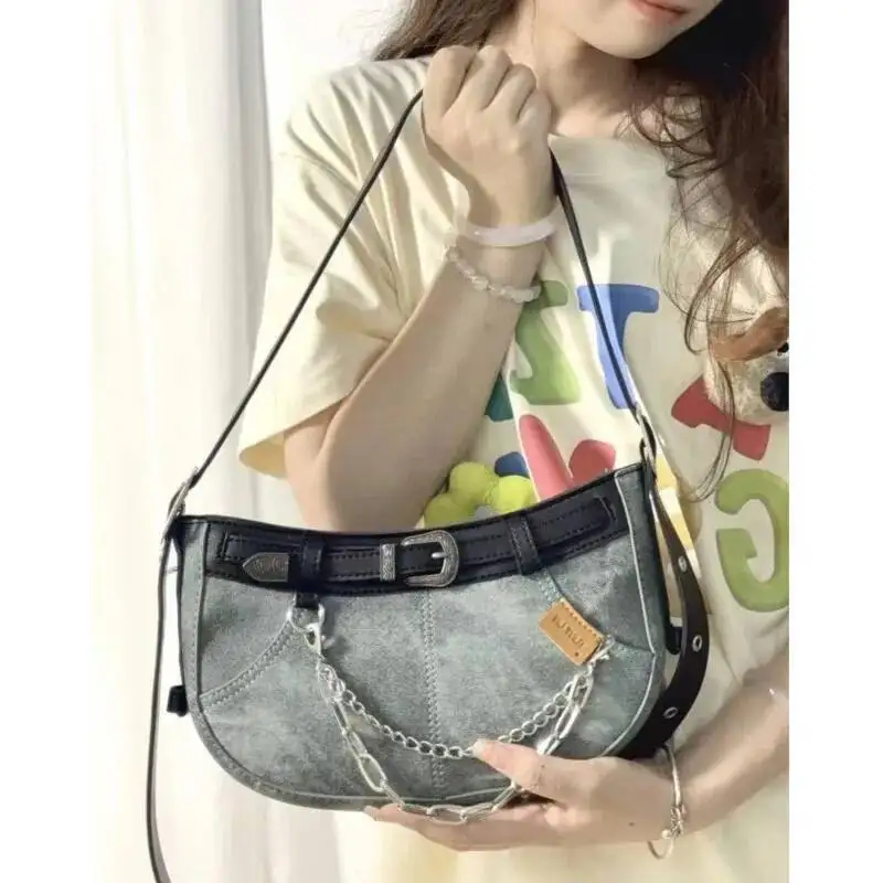 Bloom Sweet Cool Denim Blue Underarm Bag Purse Women Versatile Chain Casual Crossbody Bags Female Vintage Y2k Handbag 2025
Bloom Sweet Cool Denim Blue Underarm Bag Purse Women Versatile Chain Casual Crossbody Bags Female Vintage Y2k Handbag 2025