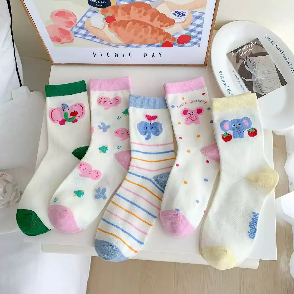 Cute Elephant Socks Women Summer Mesh Thin Breathable Long Socks Multicolor Striped Harajuku Japanese Kawaii Middle Tube Socks
Cute Elephant Socks Women Summer Mesh Thin Breathable Long Socks Multicolor Striped Harajuku Japanese Kawaii Middle Tube Socks