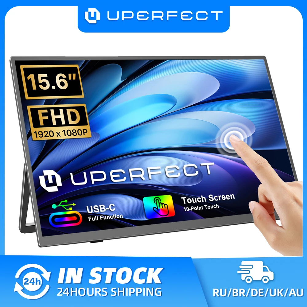 UPERFECT 15.6" Touchscreen Portable Monitor 1080P 10-Point Touch Screen Ultra-Thin Travel Display with Adjustable Stand HDMI USB
UPERFECT 15.6" Touchscreen Portable Monitor 1080P 10-Point Touch Screen Ultra-Thin Travel Display with Adjustable Stand HDMI USB