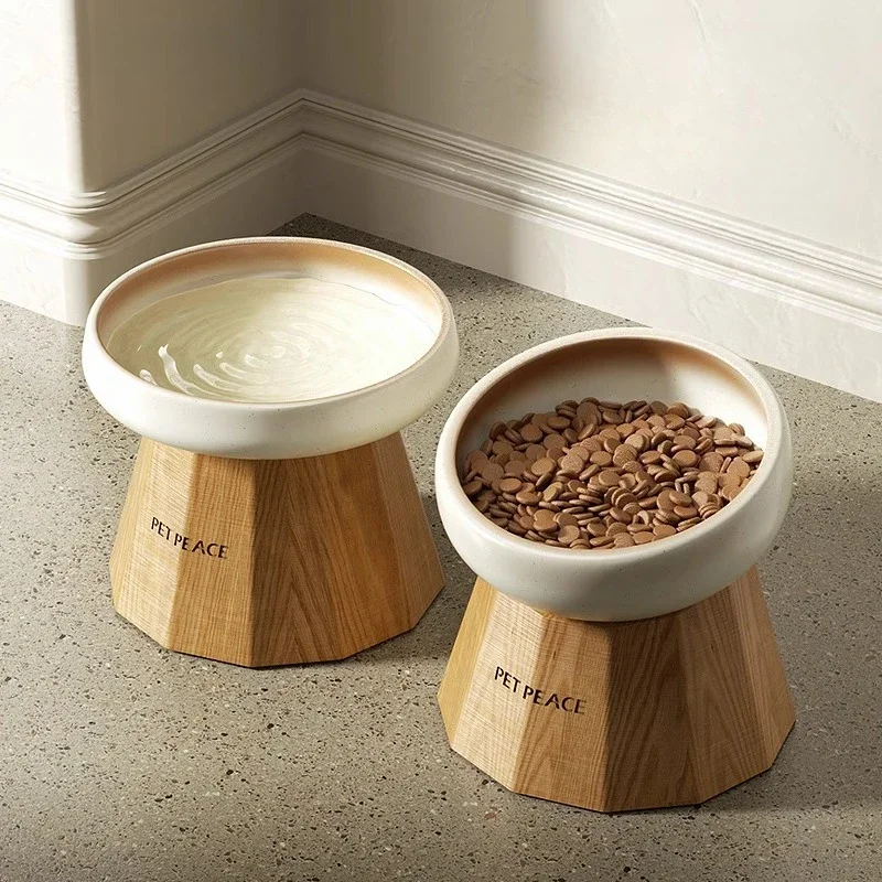 Ceramic Cat Dog Bowl Solid Wood Elevated Neck Protection Anti Spill Food Water Dish for Pets Feeding Bowl
Ceramic Cat Dog Bowl Solid Wood Elevated Neck Protection Anti Spill Food Water Dish for Pets Feeding Bowl