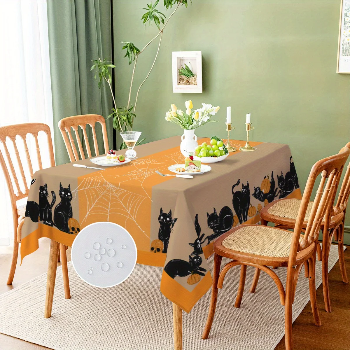 Halloween Black Cat Spider Web Waterproof Tablecloth Table Decor Reusable Kitchen Dining Table Cloth Halloween Decorations
Halloween Black Cat Spider Web Waterproof Tablecloth Table Decor Reusable Kitchen Dining Table Cloth Halloween Decorations
