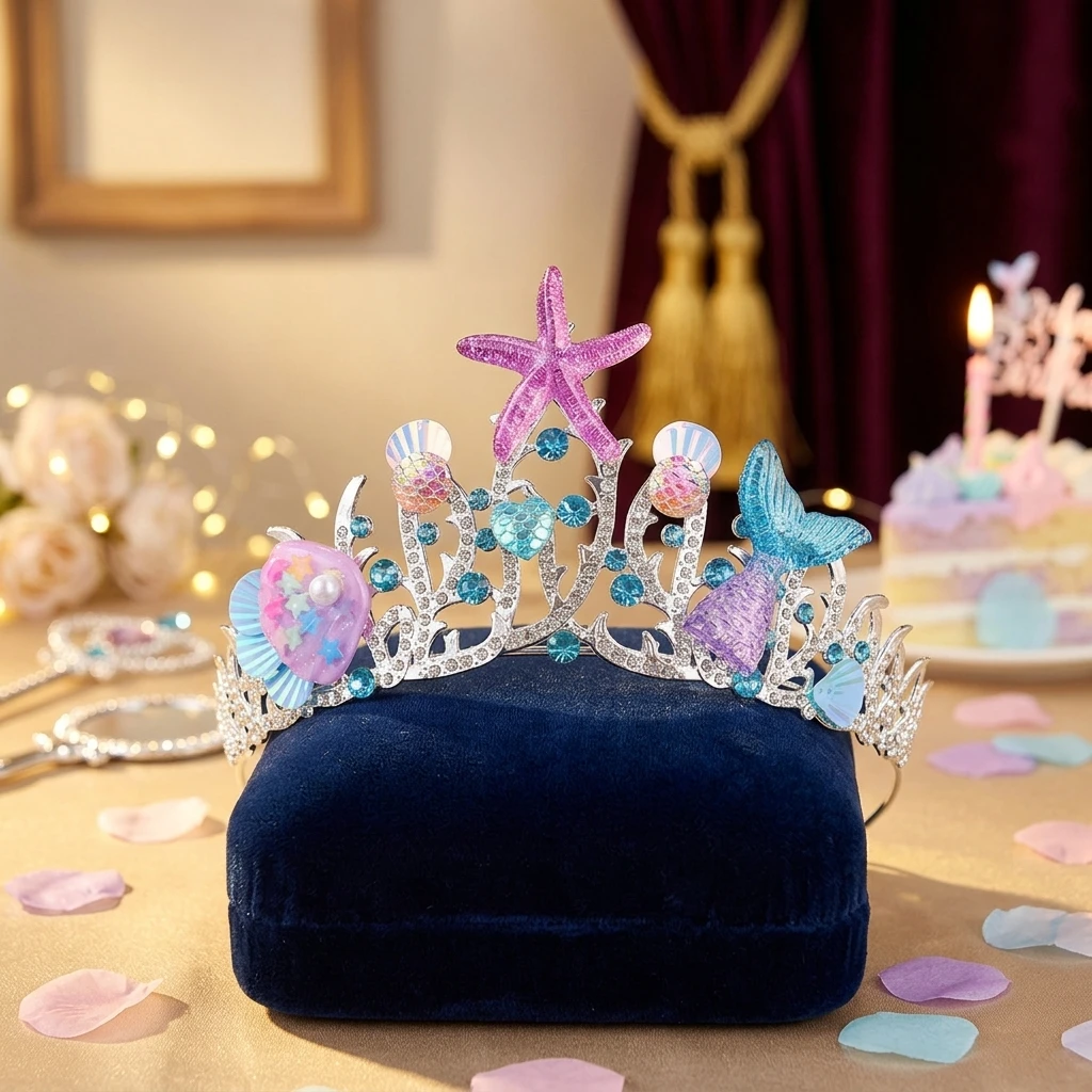 Baroque Style Gemstone-Mermaid-Tiara For Princess Performance And Costume
Baroque Style Gemstone-Mermaid-Tiara For Princess Performance And Costume