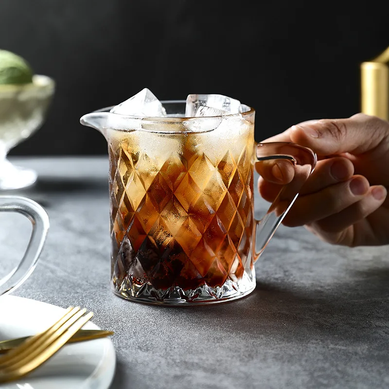 Simple Plaid Handle Pull Flower Coffee Cup, Ice Latte Steam Pitcher, Vertical Stripe, Tempered Glass Cups, Household Water Juice
Simple Plaid Handle Pull Flower Coffee Cup, Ice Latte Steam Pitcher, Vertical Stripe, Tempered Glass Cups, Household Water Juice