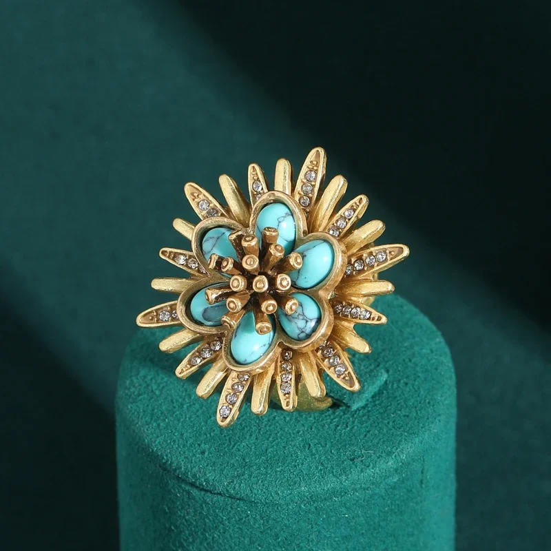 Luxury Gold Color Natural Stone Arrow Natural Stone Flower Vintage Rings for Woman Party Gift Antique Jewelry Korean Designer
Luxury Gold Color Natural Stone Arrow Natural Stone Flower Vintage Rings for Woman Party Gift Antique Jewelry Korean Designer