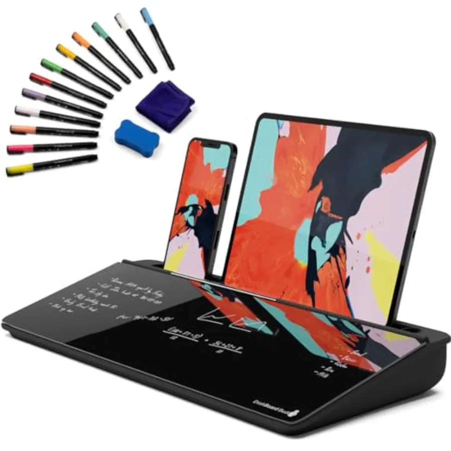 Desktop Whiteboard + 12 Markers - Black Desk Dry Erase Easel Board Pad for Computer Table Top - Small Size Portable Glass Table
Desktop Whiteboard + 12 Markers - Black Desk Dry Erase Easel Board Pad for Computer Table Top - Small Size Portable Glass Table