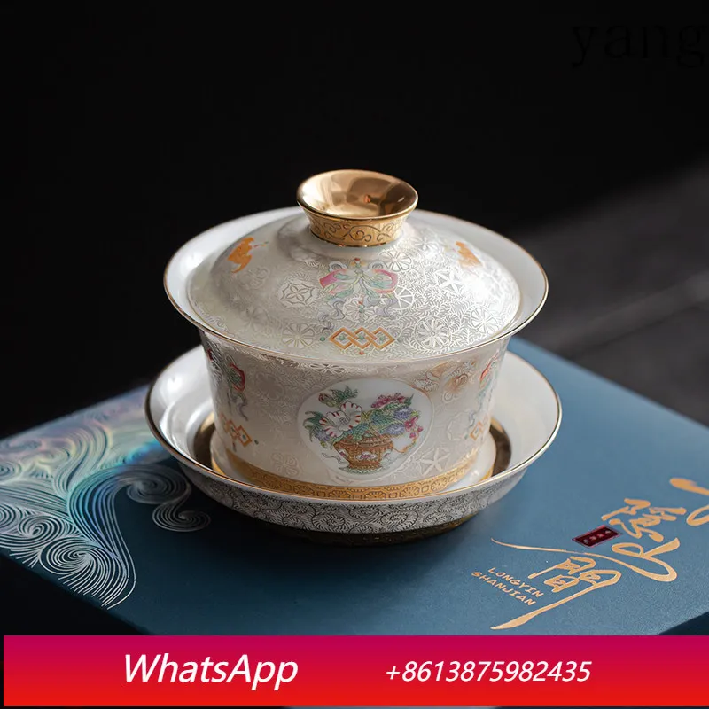 Yjq cover bowl high-grade ceramic tea cup enamel full color retro tea set tea bowl single
Yjq cover bowl high-grade ceramic tea cup enamel full color retro tea set tea bowl single