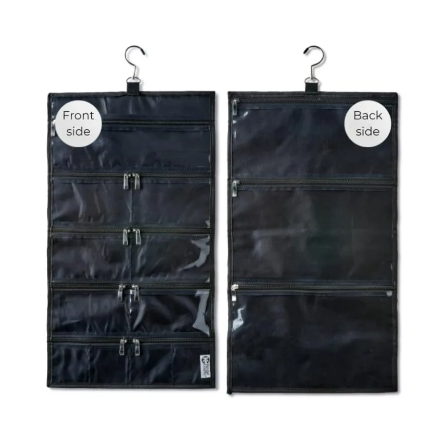 On-The-Go Organizer, 14 Clear Vinyl Pockets, Hanging Travel Case for Makeup and Accessories, 13.5 x 24 Inch
On-The-Go Organizer, 14 Clear Vinyl Pockets, Hanging Travel Case for Makeup and Accessories, 13.5 x 24 Inch