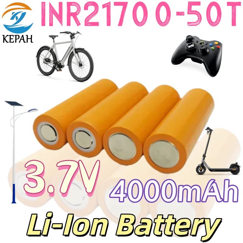 3.7V 4.0Ah Rechargeable Battery INR21700-50T Lithium Battery for Power Tools Flashlights Power Tools, Bicycles, E-Devices
3.7V 4.0Ah Rechargeable Battery INR21700-50T Lithium Battery for Power Tools Flashlights Power Tools, Bicycles, E-Devices