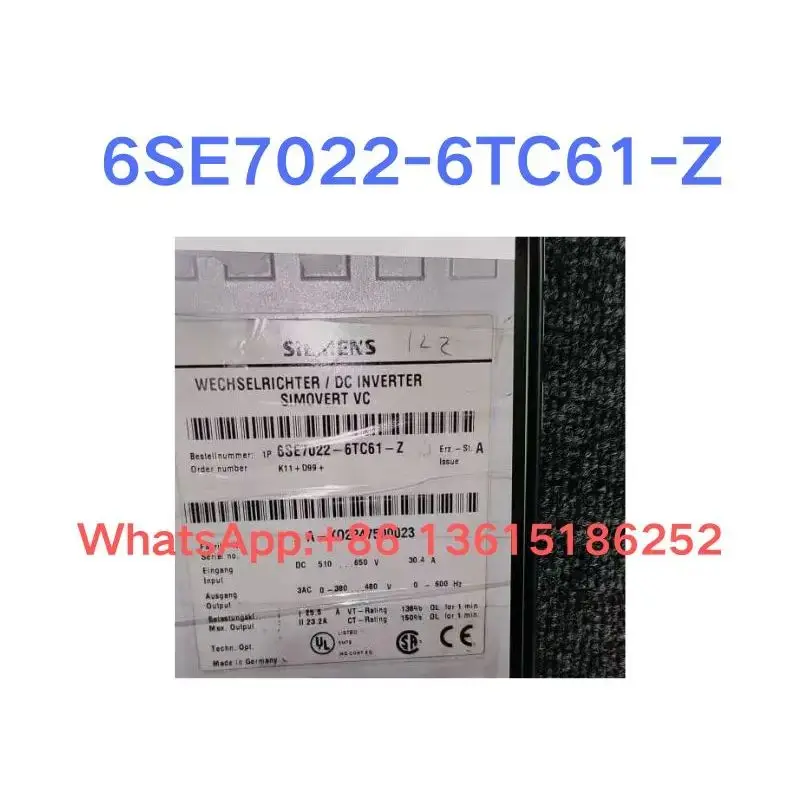 6SE7022-6TC61-Z second-hand variable frequency drive test function OK
6SE7022-6TC61-Z second-hand variable frequency drive test function OK