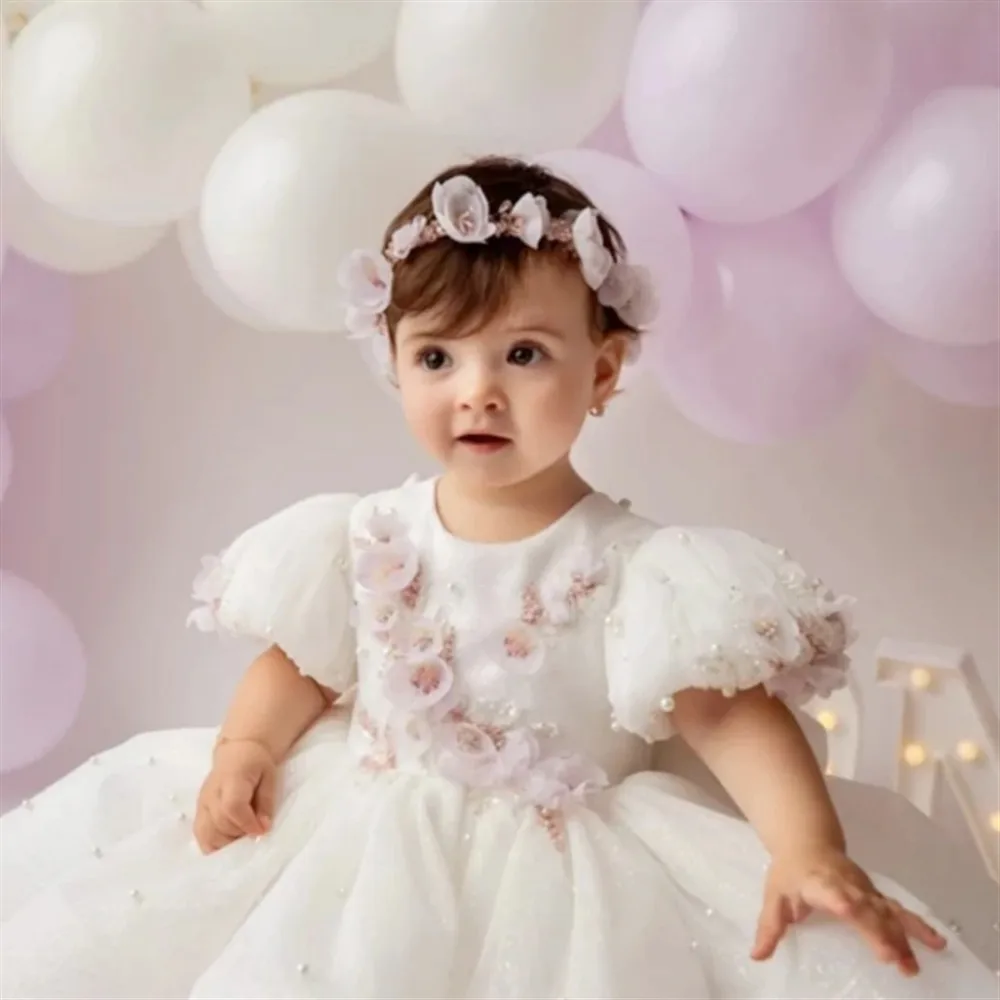 Customized Flower Girl Wedding Dress Floral Appliques with Bow Short Sleeve Girls Birthday Party Banquet Holy Communion Gown
Customized Flower Girl Wedding Dress Floral Appliques with Bow Short Sleeve Girls Birthday Party Banquet Holy Communion Gown