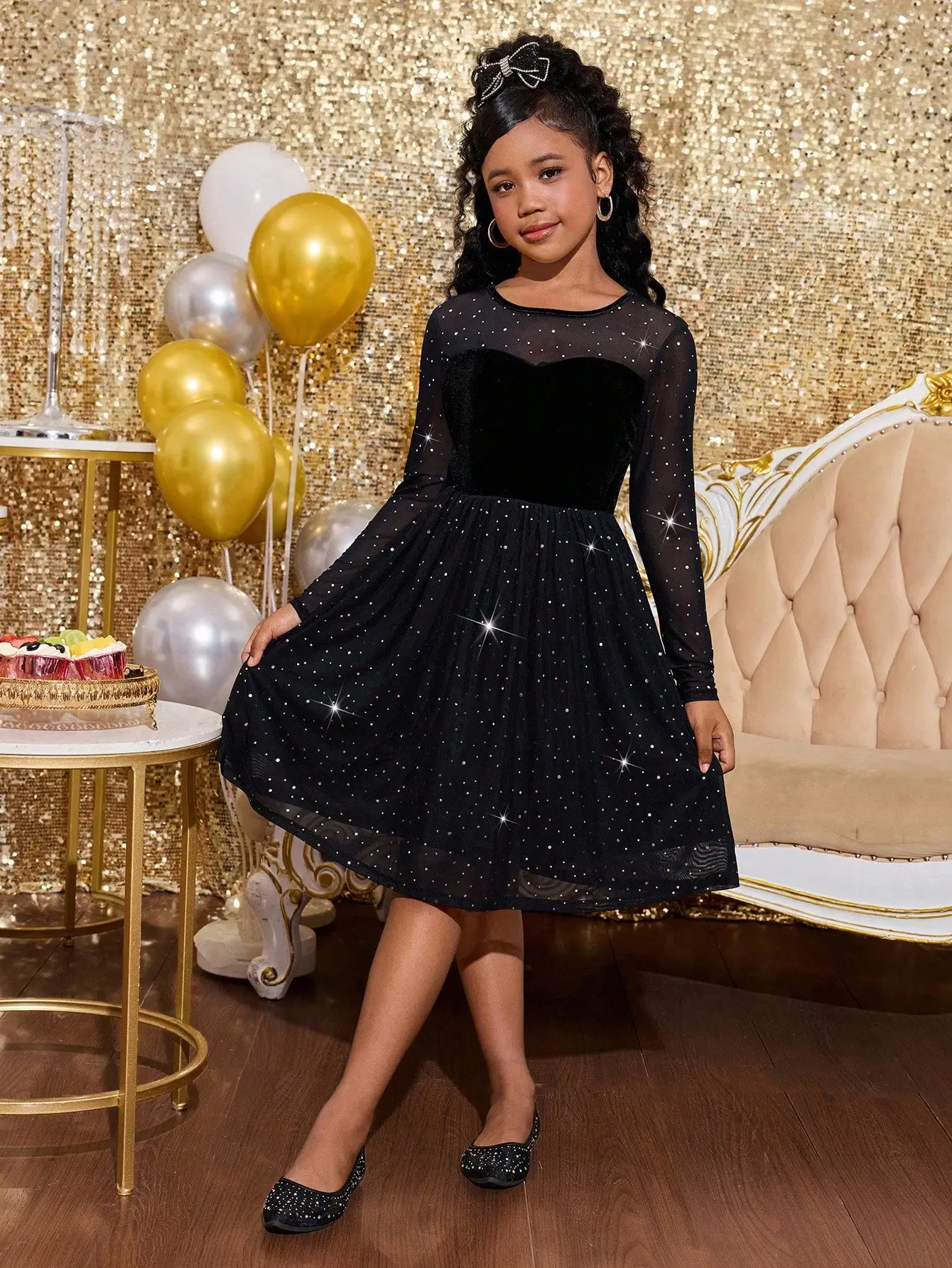 Black Mesh Patchwork Waist Elegant Party Dress For Women
Black Mesh Patchwork Waist Elegant Party Dress For Women