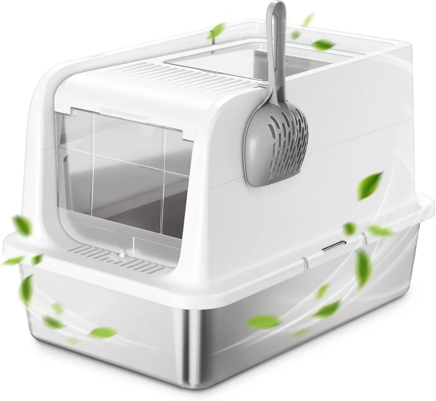 Stainless Steel Cat Litter Box with Lid - XL Large Enclosed/Open Litter Box with Anti Leakage - Odor Free Hooded Litter Tray - Metal Covered Litter Pan Non-Stick Easy to Clean
Stainless Steel Cat Litter Box with Lid - XL Large Enclosed/Open Litter Box with Anti Leakage - Odor Free Hooded Litter Tray - Metal Covered Litter Pan Non-Stick Easy to Clean