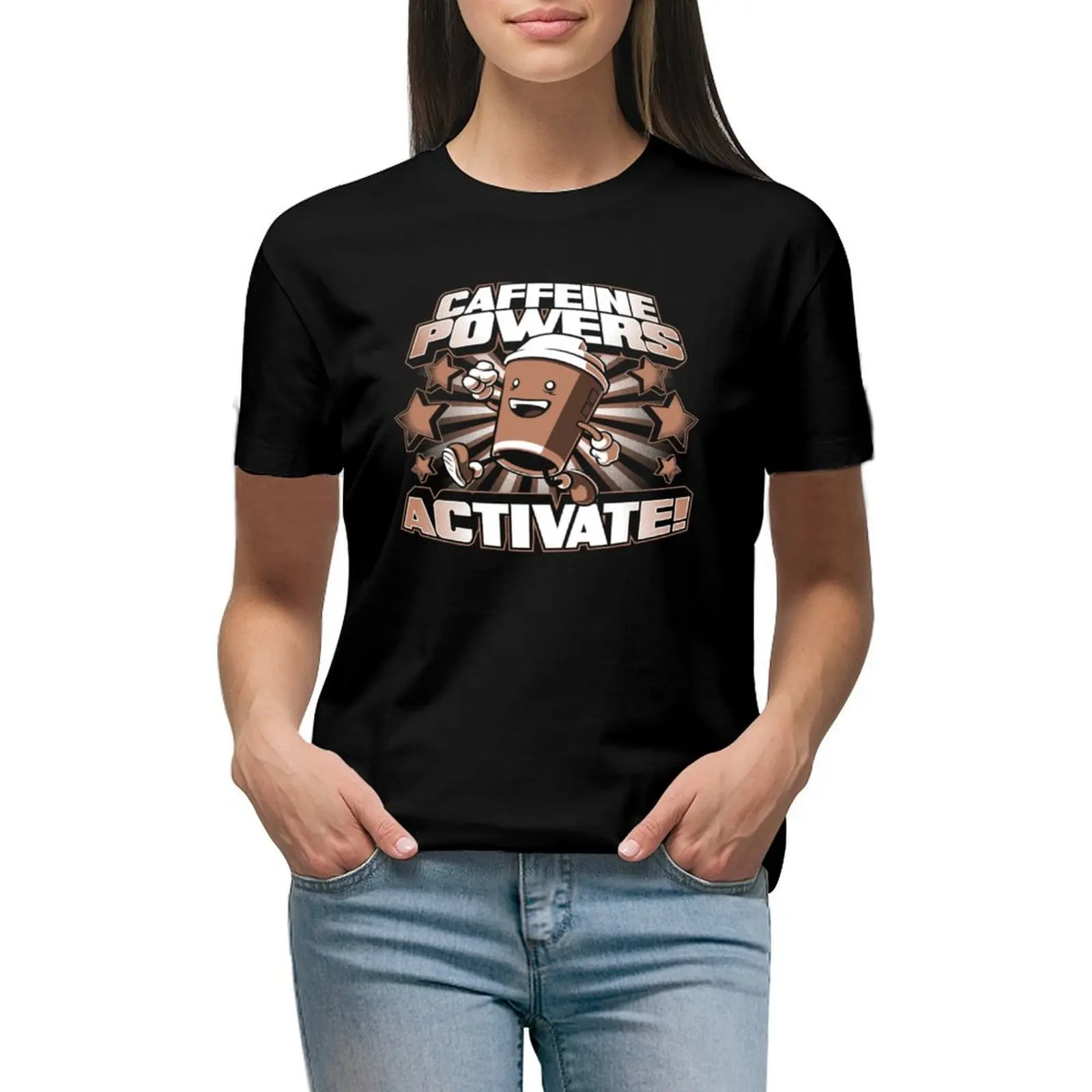 caffeine powers activate T-shirt summer clothes anime clothes Short sleeve tee Women t shirt
caffeine powers activate T-shirt summer clothes anime clothes Short sleeve tee Women t shirt