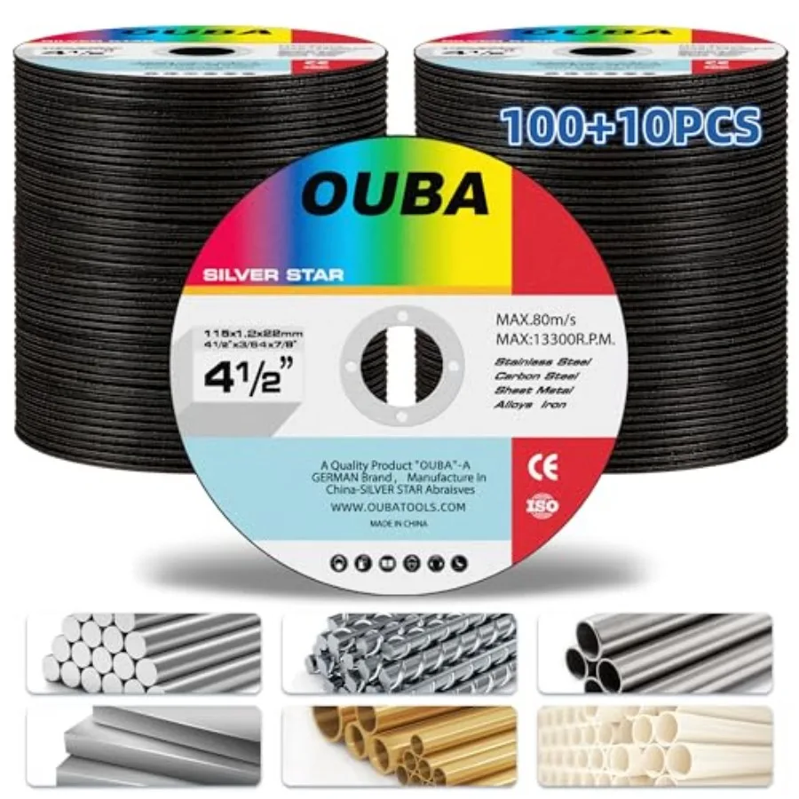 4-1/2 Inch Cut Off Wheel 0+ Pack Angle Grinder Cutting Disc Ultra Thin Metal Cutting Wheels 4-1/2" x 3/64" x 7/8" Cut Off Wheel
4-1/2 Inch Cut Off Wheel 0+ Pack Angle Grinder Cutting Disc Ultra Thin Metal Cutting Wheels 4-1/2" x 3/64" x 7/8" Cut Off Wheel