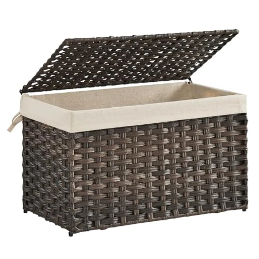 Storage Basket with Lid Woven Blanket Storage Bin with Handles Foldable Removable Liner Metal Frame for Bedroom Laundry Room 17
Storage Basket with Lid Woven Blanket Storage Bin with Handles Foldable Removable Liner Metal Frame for Bedroom Laundry Room 17