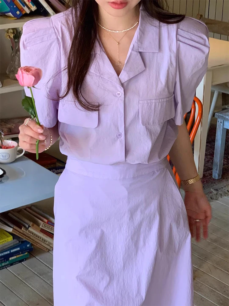 Liangliang Retro Suit Collar Pleated ort Sve irt Women's Summer New Faion High Waist A-Line Skirt Set
Liangliang Retro Suit Collar Pleated ort Sve irt Women's Summer New Faion High Waist A-Line Skirt Set