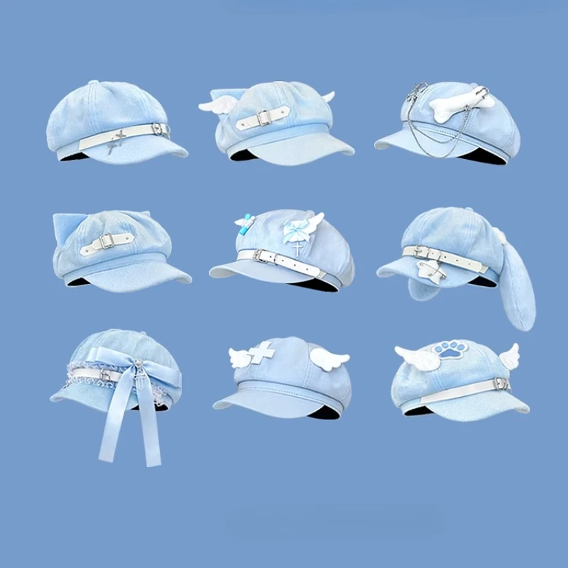 Japanese Y2k Niche Subculture Blue Beret Women Cute Little Wings House Series Sweet Cool Octagonal Hat Newsboy Hat Trendy Girl
Japanese Y2k Niche Subculture Blue Beret Women Cute Little Wings House Series Sweet Cool Octagonal Hat Newsboy Hat Trendy Girl