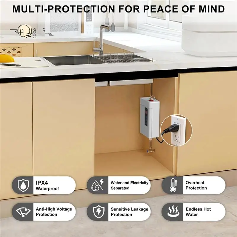 A18R -US Plug,3000W Tankless Water Heater Electric,Instant Hot Water Heater With Remote Control, LCD Touch Screen Water Heat
A18R -US Plug,3000W Tankless Water Heater Electric,Instant Hot Water Heater With Remote Control, LCD Touch Screen Water Heat