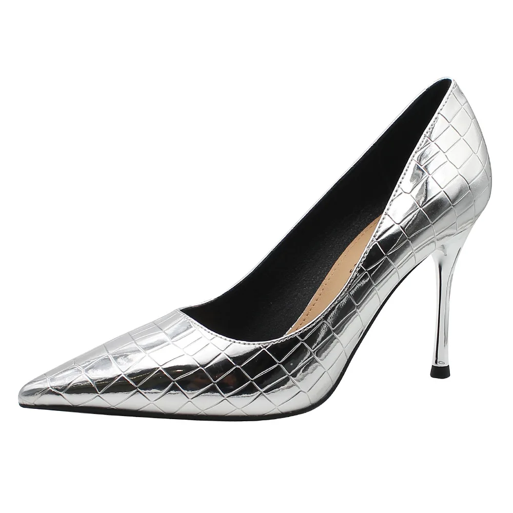 Korean Version of Checkered Patent Leather High Heels French Pointed High Heels Single Shoes Women's Banquet Shoes
Korean Version of Checkered Patent Leather High Heels French Pointed High Heels Single Shoes Women's Banquet Shoes