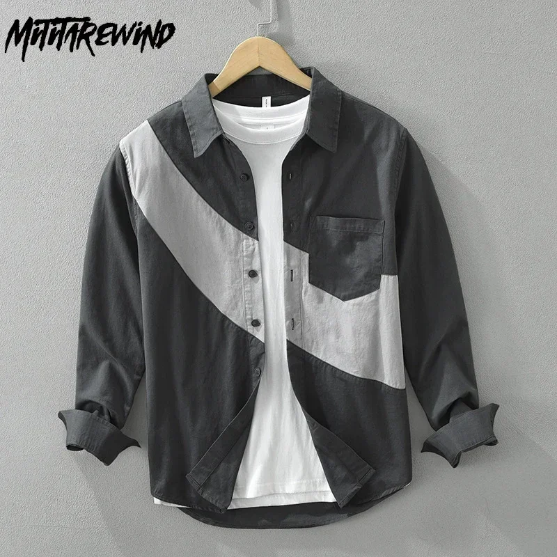 New Patchwork Long Sleeve Shirt Man Japanese Retro Cargo Shirt Men Pure Cotton Casual Shirts Spring Fall Fashion Mens Clothing
New Patchwork Long Sleeve Shirt Man Japanese Retro Cargo Shirt Men Pure Cotton Casual Shirts Spring Fall Fashion Mens Clothing