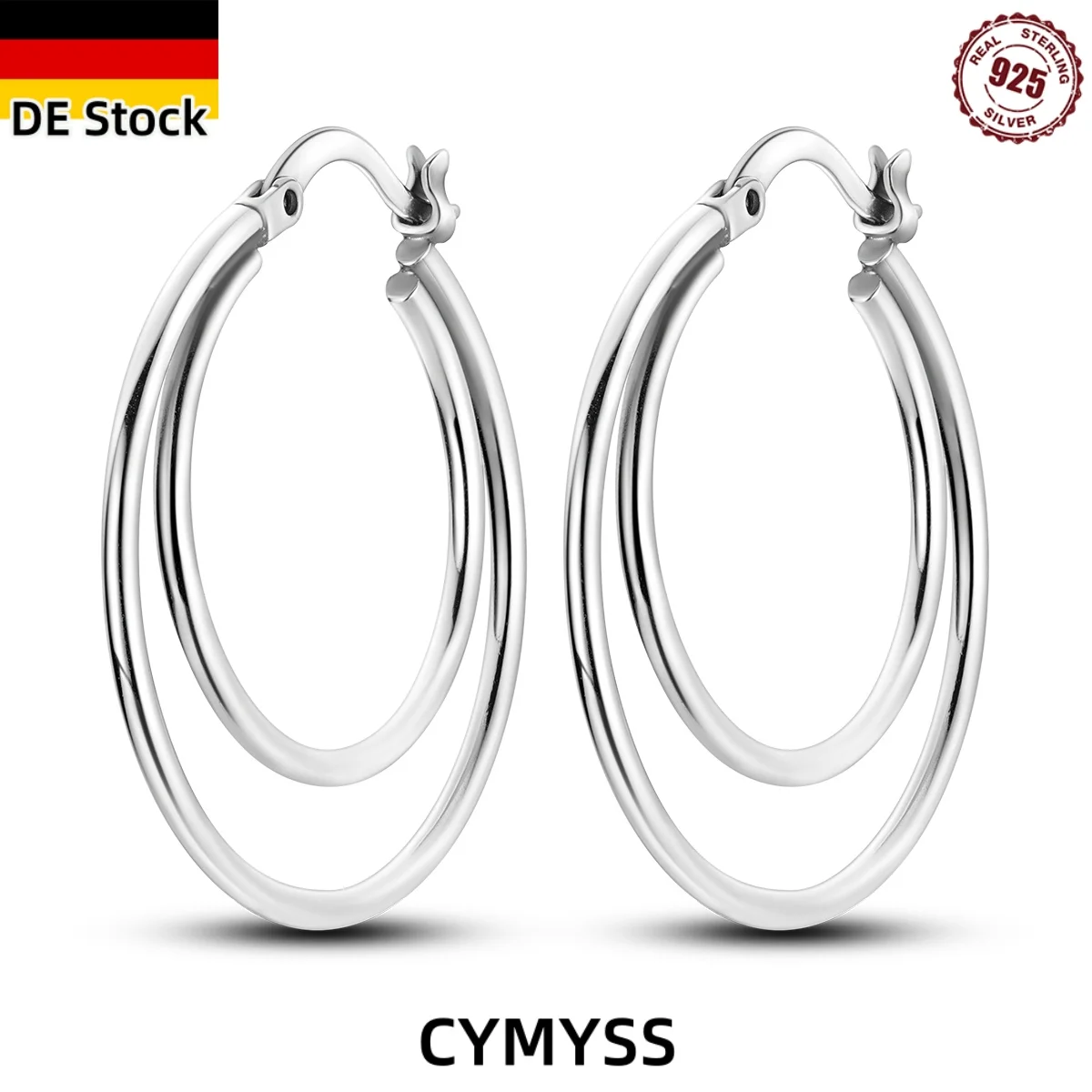 CYMYSS 2025 New S925 Sterling Silver Large Double Hoop Earrings Fine Jewellery Birthday Party Gift Women's Earrings
CYMYSS 2025 New S925 Sterling Silver Large Double Hoop Earrings Fine Jewellery Birthday Party Gift Women's Earrings