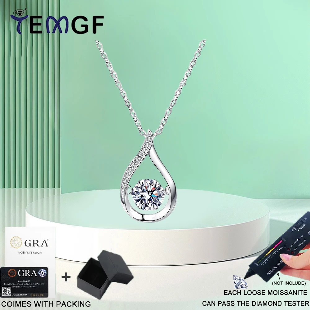 TEMGF 6.5mm Moissanite/Zircon Pendant Necklace 45cm S925 Sterling Silver Chain for Women Flexible Sparkling Fine Birthday Gifts
TEMGF 6.5mm Moissanite/Zircon Pendant Necklace 45cm S925 Sterling Silver Chain for Women Flexible Sparkling Fine Birthday Gifts