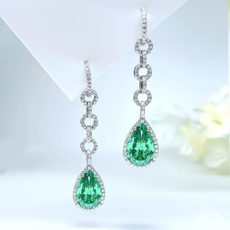 Fashionable Waterdrop Colored Diamond 925 Pure Silver Ear Stud Set with High Carbon Diamond Versatile Engagement Jewelry
Fashionable Waterdrop Colored Diamond 925 Pure Silver Ear Stud Set with High Carbon Diamond Versatile Engagement Jewelry