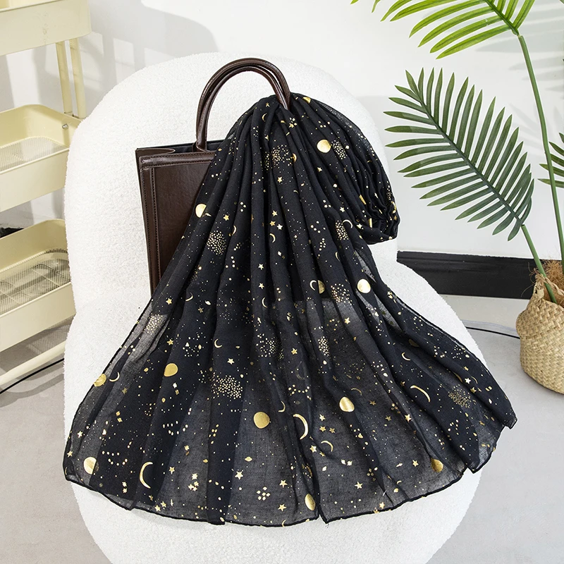 Fashion Bronzing Gold Moonlight Tr Cotton Shawl Scarf Woman Muslim Hijab High Quality Soft Thin Stoles Muslim Hijab Turban
Fashion Bronzing Gold Moonlight Tr Cotton Shawl Scarf Woman Muslim Hijab High Quality Soft Thin Stoles Muslim Hijab Turban
