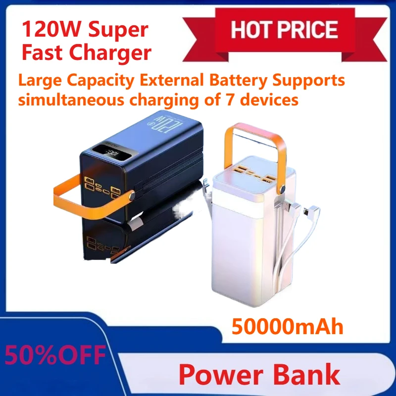 Power Bank 120W 50000-160000mAH Super Fast Charger Large Capacity External Battery Supports simultaneous charging of 7 devices
Power Bank 120W 50000-160000mAH Super Fast Charger Large Capacity External Battery Supports simultaneous charging of 7 devices