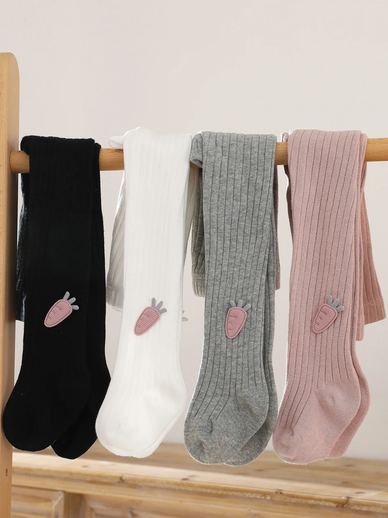 4 Pairs of Kids Radish Decorated Vertical Striped Tight Pantyhoses, Soft and Anti-Slip Leggings for Daily Wear by Girls Aged 0-12
4 Pairs of Kids Radish Decorated Vertical Striped Tight Pantyhoses, Soft and Anti-Slip Leggings for Daily Wear by Girls Aged 0-12