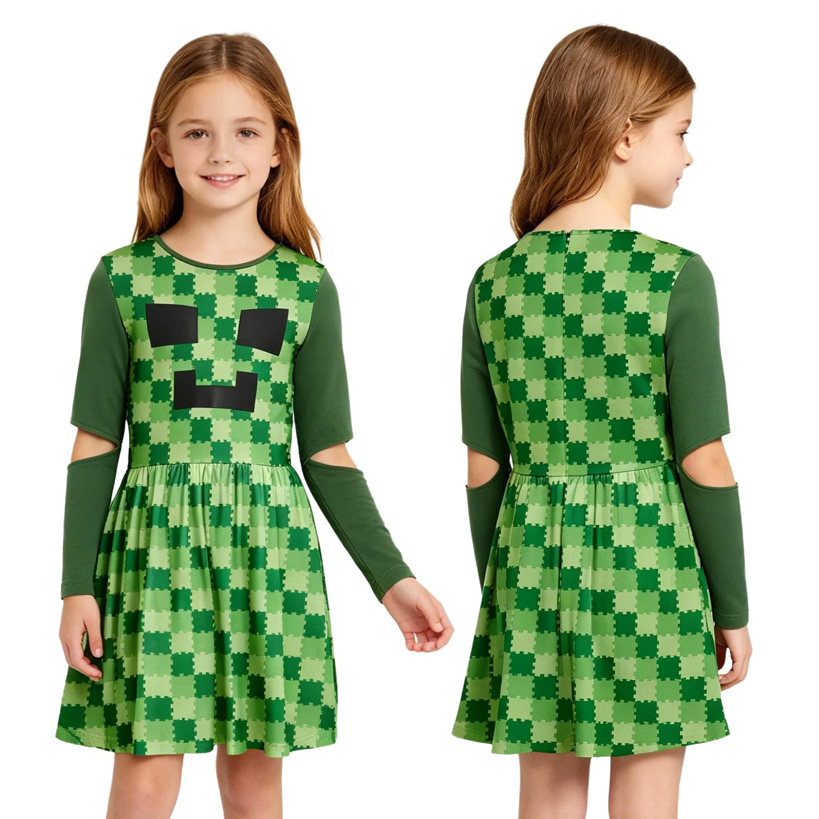 Kids Game Character Costume Dress Printed Round Neck Cutout Long Sleeve Back Zipper Ruffle for Cosplay Halloween Dress Up Party
Kids Game Character Costume Dress Printed Round Neck Cutout Long Sleeve Back Zipper Ruffle for Cosplay Halloween Dress Up Party