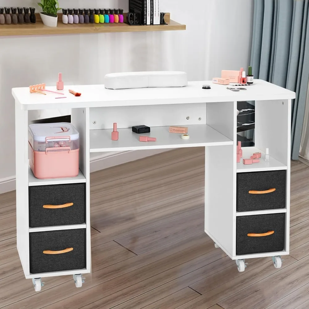 Artist hand Nail Table, Nail Tech Table Station, Wrist Cushion, Lockable Wheels, Fabric Storage Drawers, Wooden Handle, White
Artist hand Nail Table, Nail Tech Table Station, Wrist Cushion, Lockable Wheels, Fabric Storage Drawers, Wooden Handle, White
